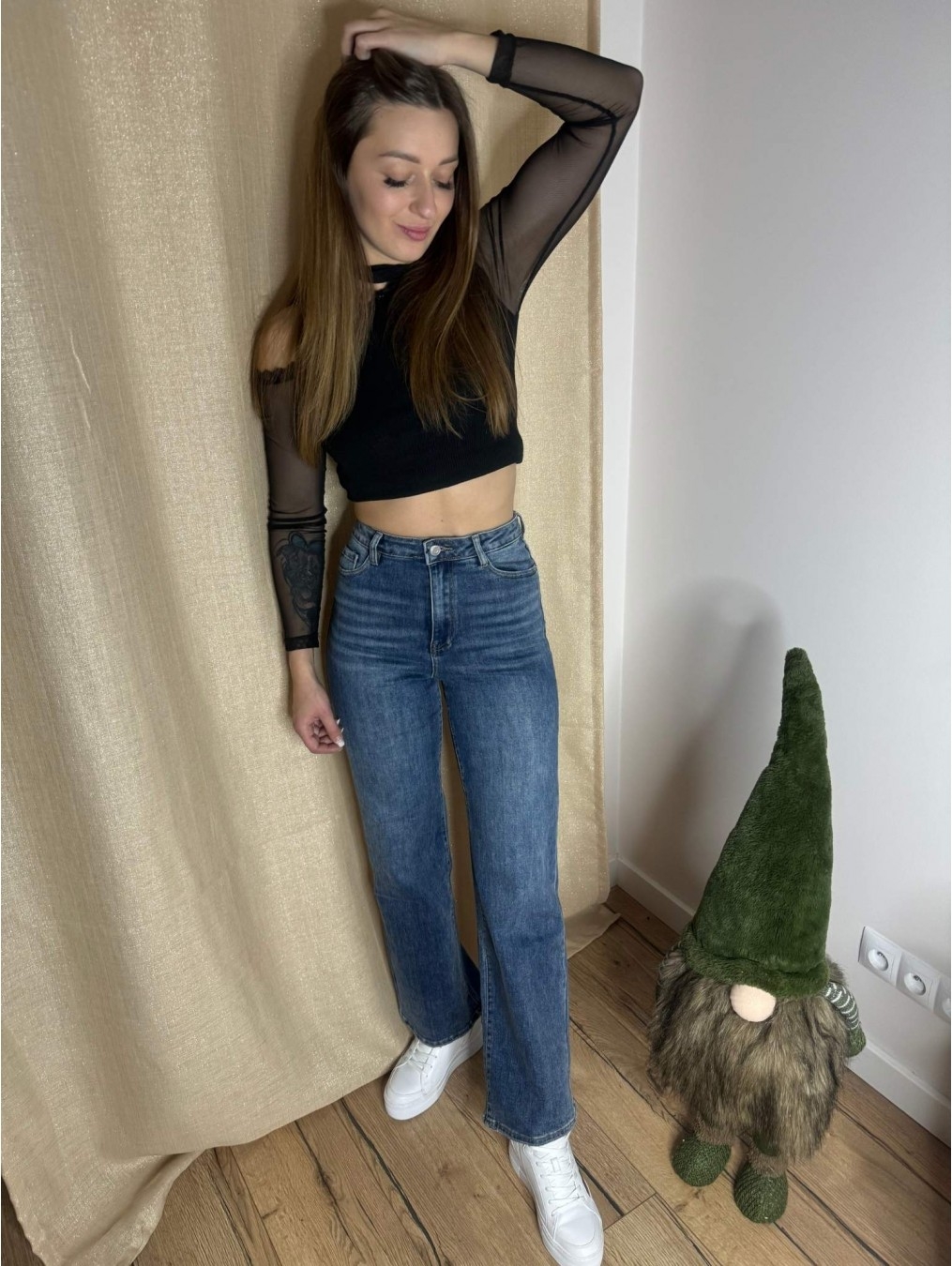 Jeansy rozszerzana nogawka GABI