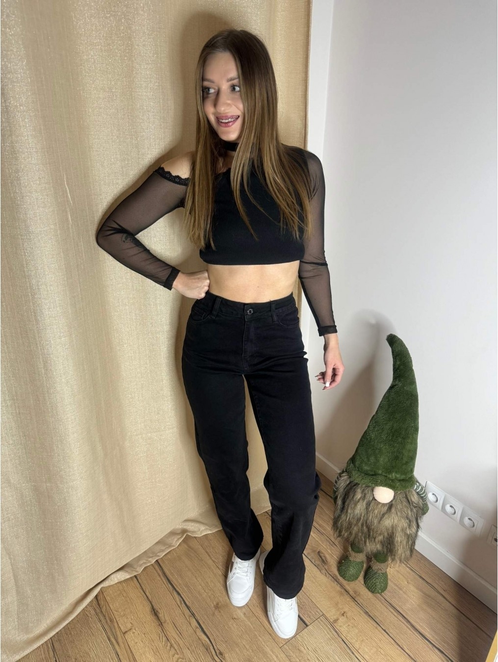 Klasyczne czarne jeansy Ines